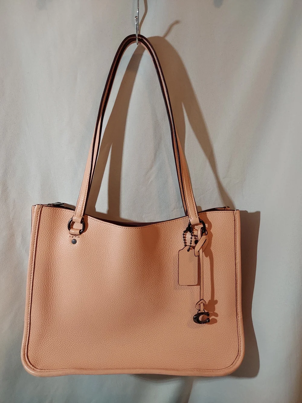 Coach Tyler Carryall Leather Tote Shoulder Bag Blush Pink Peach